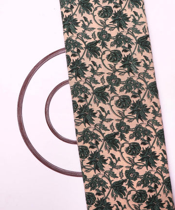 off white block print rayon fabric